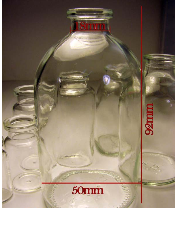 RLS 100ml Molded Clear Glass Serum Vials