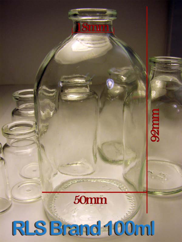 RLS 100ml Molded Clear Glass Serum Vials (Qty. 60)