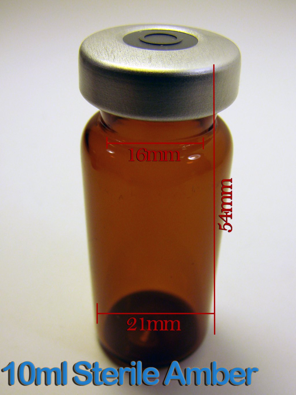 ALK 10ml Amber Sealed Sterile Glass Vial, Qty. 1
