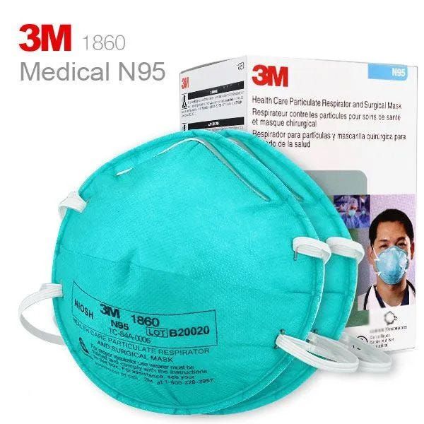 3M™ N95 1860 Health Care Surgical Respirator. 5-Pack. 99+% Filtration Efficiency. Size: Small