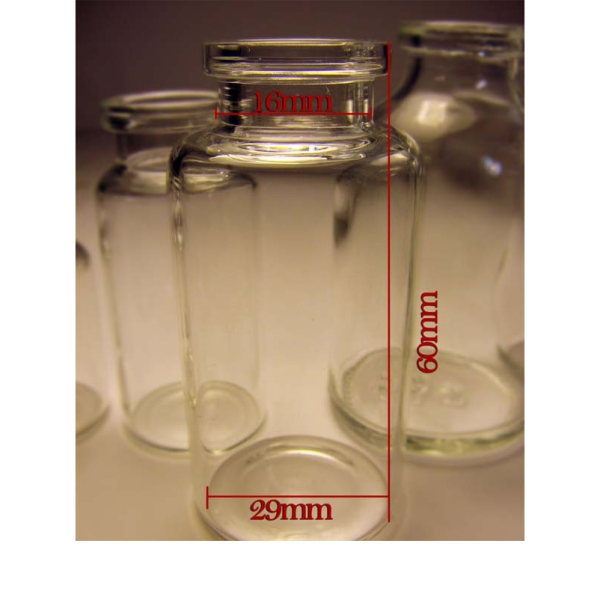 MLS 20ml Tubular Clear Glass Serum Vials