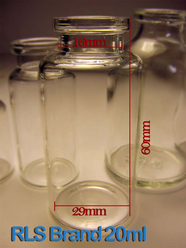 MLS 20ML Tubular Clear Glass Serum Vial Qty. 960, as low as $0.70 a vial.