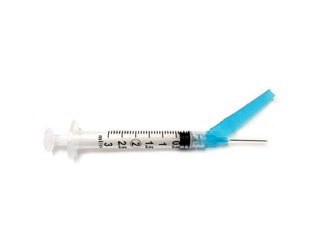 Exel Secure Touch Syringe with Safety Needle, 3mL 23g x 1", 50/BX, 27101