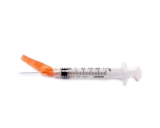 Exel Secure Touch Syringe with Safety Needle, 3mL 25g x 1", 50/BX, 27111