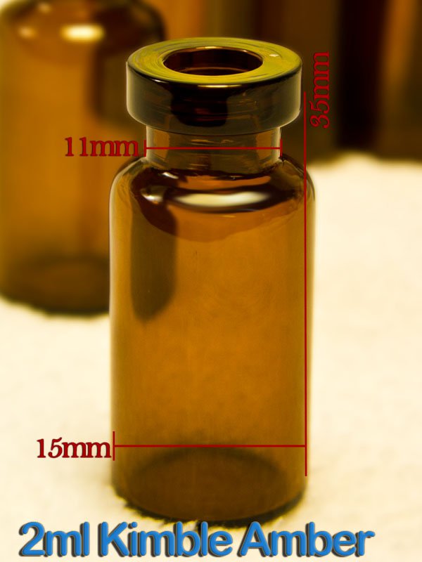 Kimble-Chase / Kimax 2ml Amber Glass Serum Vials (Qty. 264)