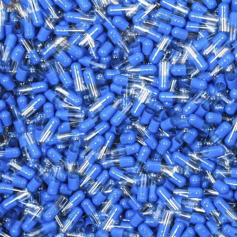 Blue/Natural Size 3 Gelatin Capsules (Bag of 500)