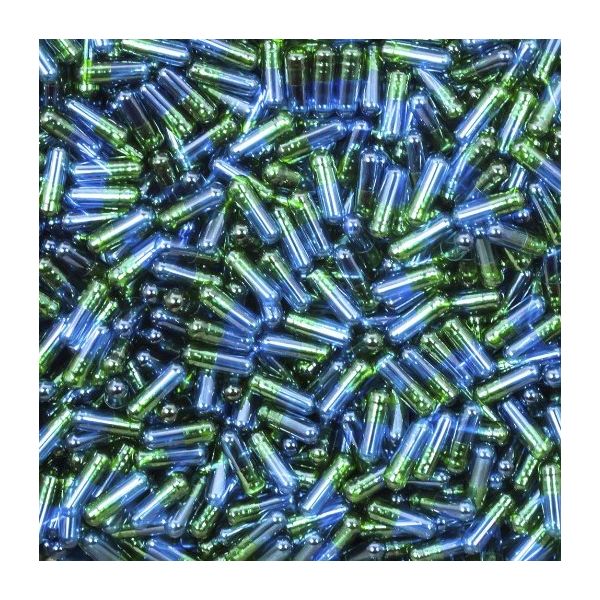 Green/Blue Size 3 Gelatin Capsules, Qty 1500