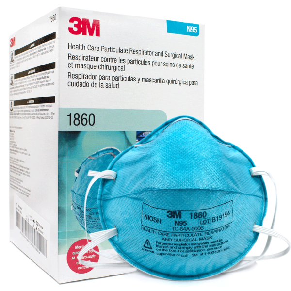 3M™ N95 1860 Health Care Surgical Respirator. 5-Pack. 99+% Filtration Efficiency. Size: Small