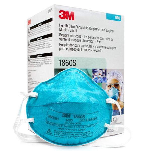 3M™ N95 1860S Health Care Surgical Respirator. 5-Pack. Size Small. 99+% Filtration Efficiency.