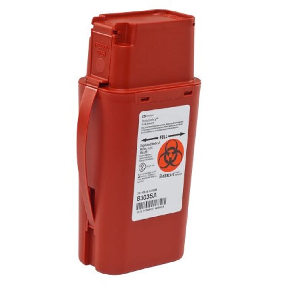 Sharps Transportable Container, 1 Qt, Red, Each