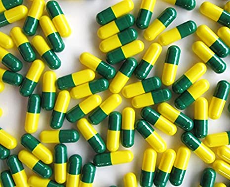 Empty Gelatin Capsules Size 0 Green/Yellow (Bag of 500)