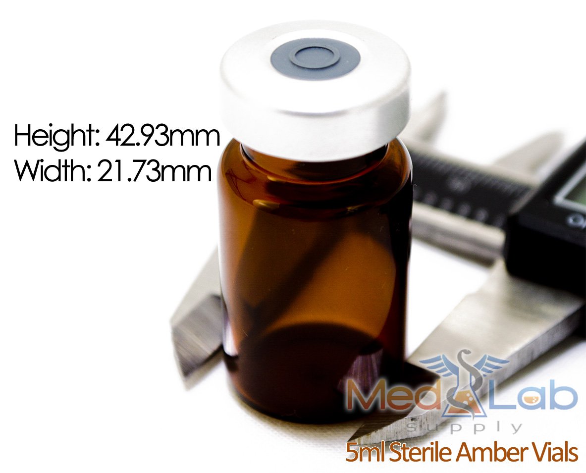 ALK 5ml Amber Sealed Sterile Glass Vial, Qty 1