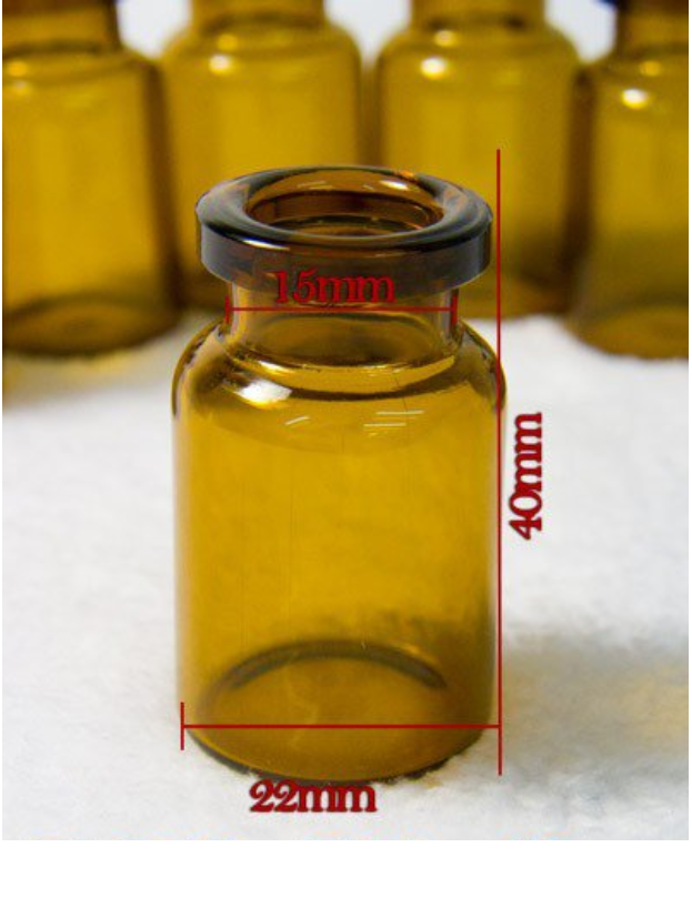 RLS 10ml "Short" Tubular Amber Glass Serum Vials (Qty. 1)