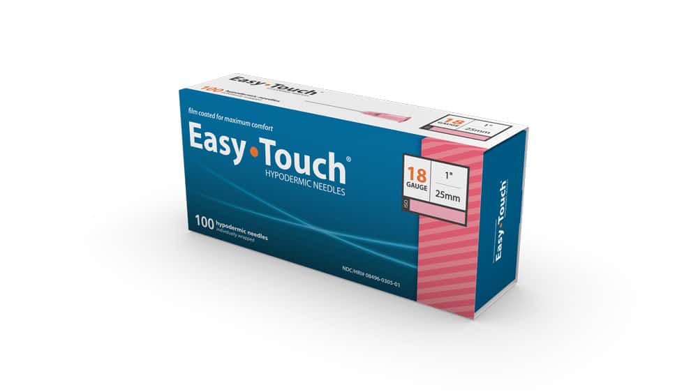 Easy Touch Sterile Hypodermic Needle, Box of 100
