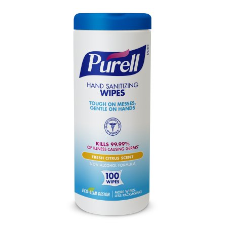 Purell Hand Sanitizing Wipes, Fresh Citrus Scent, 100/Canister