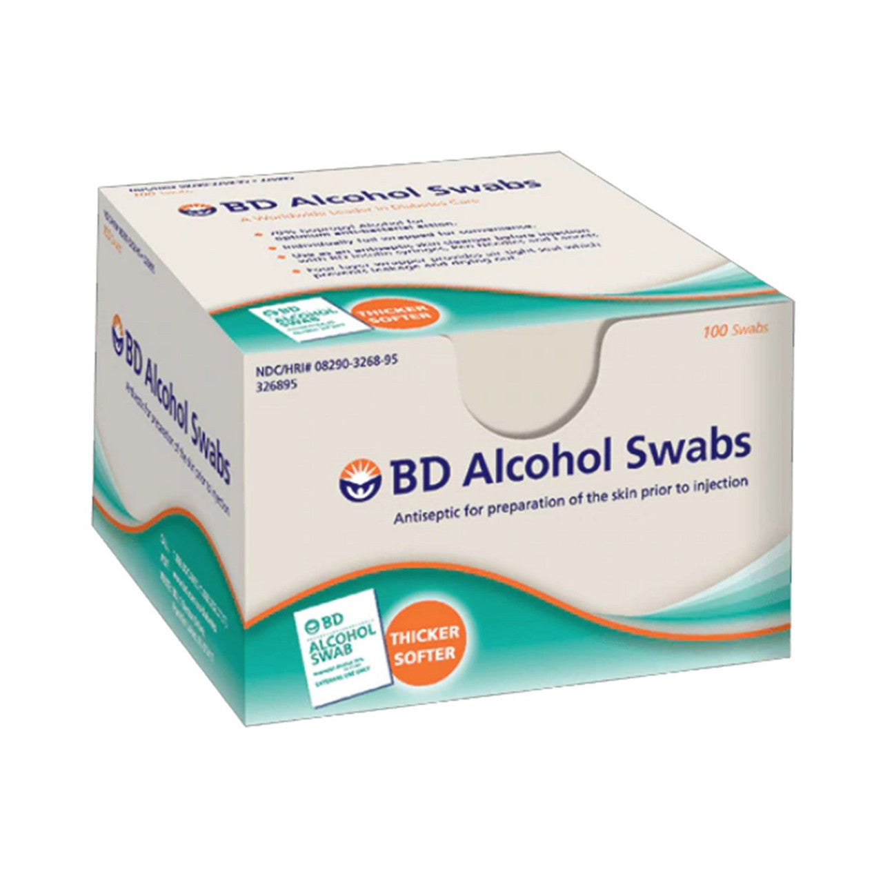 Embecta-BD Alcohol Swabs, 326895, Box of 100