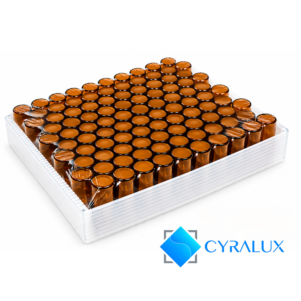 CyraLux 2R Amber Sterile Ready-to-Fill Glass Vials - Box of 100