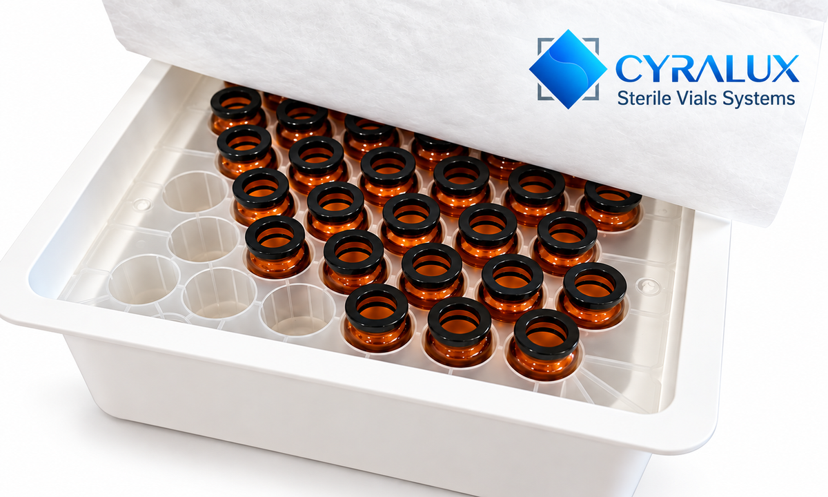 Amber Vials in Nest Tub Packaging