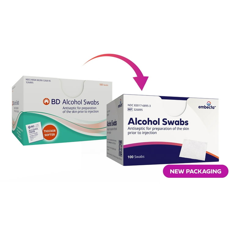Embecta-BD Alcohol Swabs, 326895, Box of 100