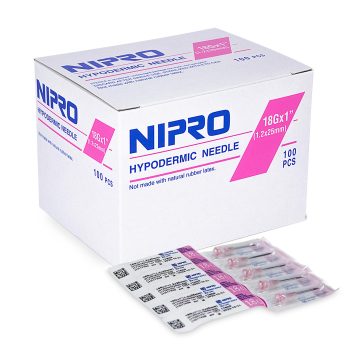Nipro Sterile Hypodermic Needles, Box of 100
