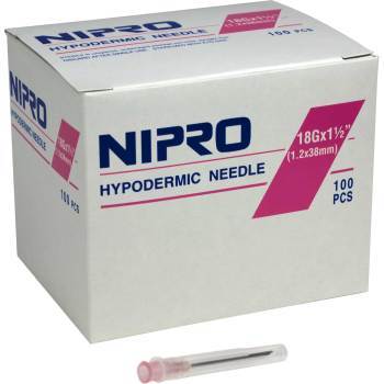 Nipro Sterile Hypodermic Needles, Box of 100