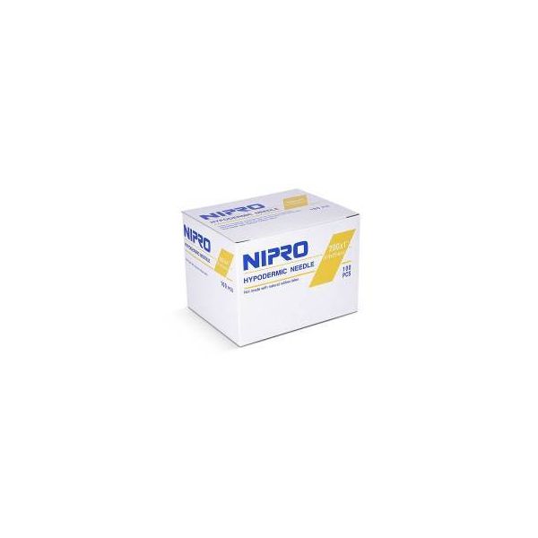 Nipro Sterile Hypodermic Needle, 20g x 1", BX 100