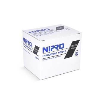 Nipro Sterile Hypodermic Needles, 27g x 1.25", Box of 100