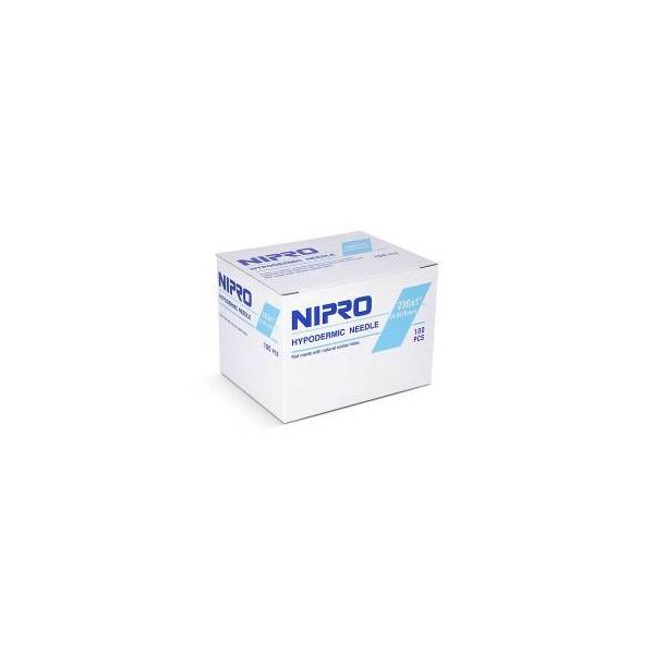 Nipro Sterile Hypodermic Needle, 23g x 1", BX 100