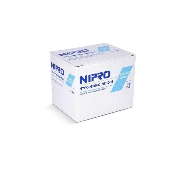Nipro Sterile Hypodermic Needle, 23g x 1.5", BX 100