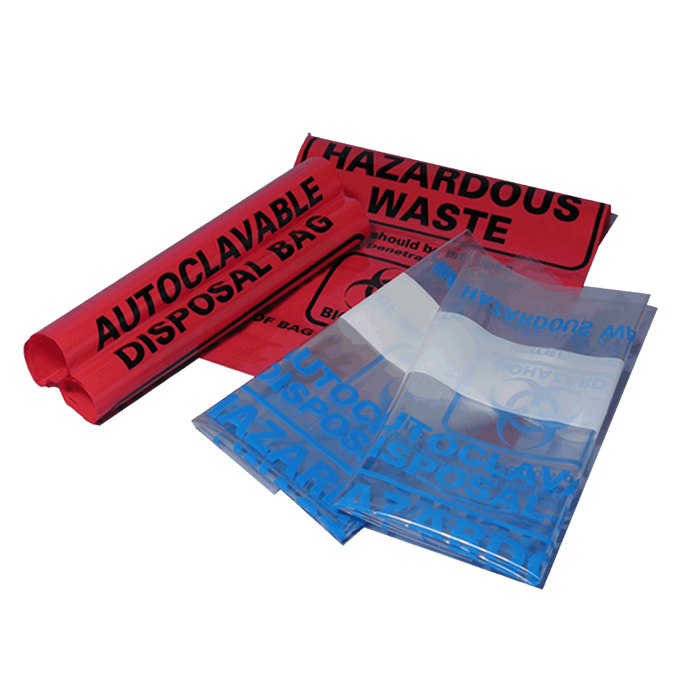 Autoclave Biohazard Bags, Red 12.2x26", Box of 200