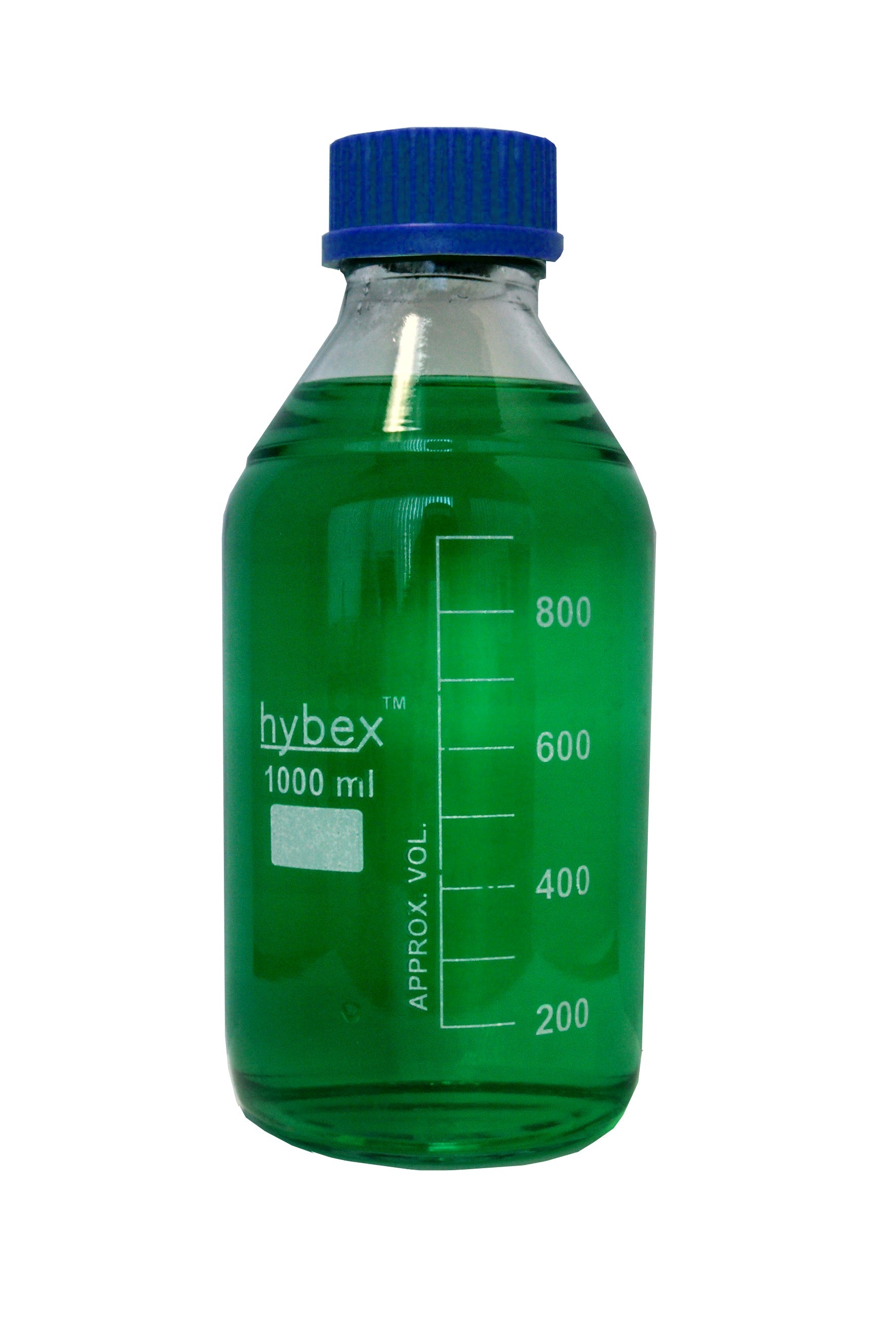 1000ml, Hybex Glass Media Bottle, Blue, Qty. 1