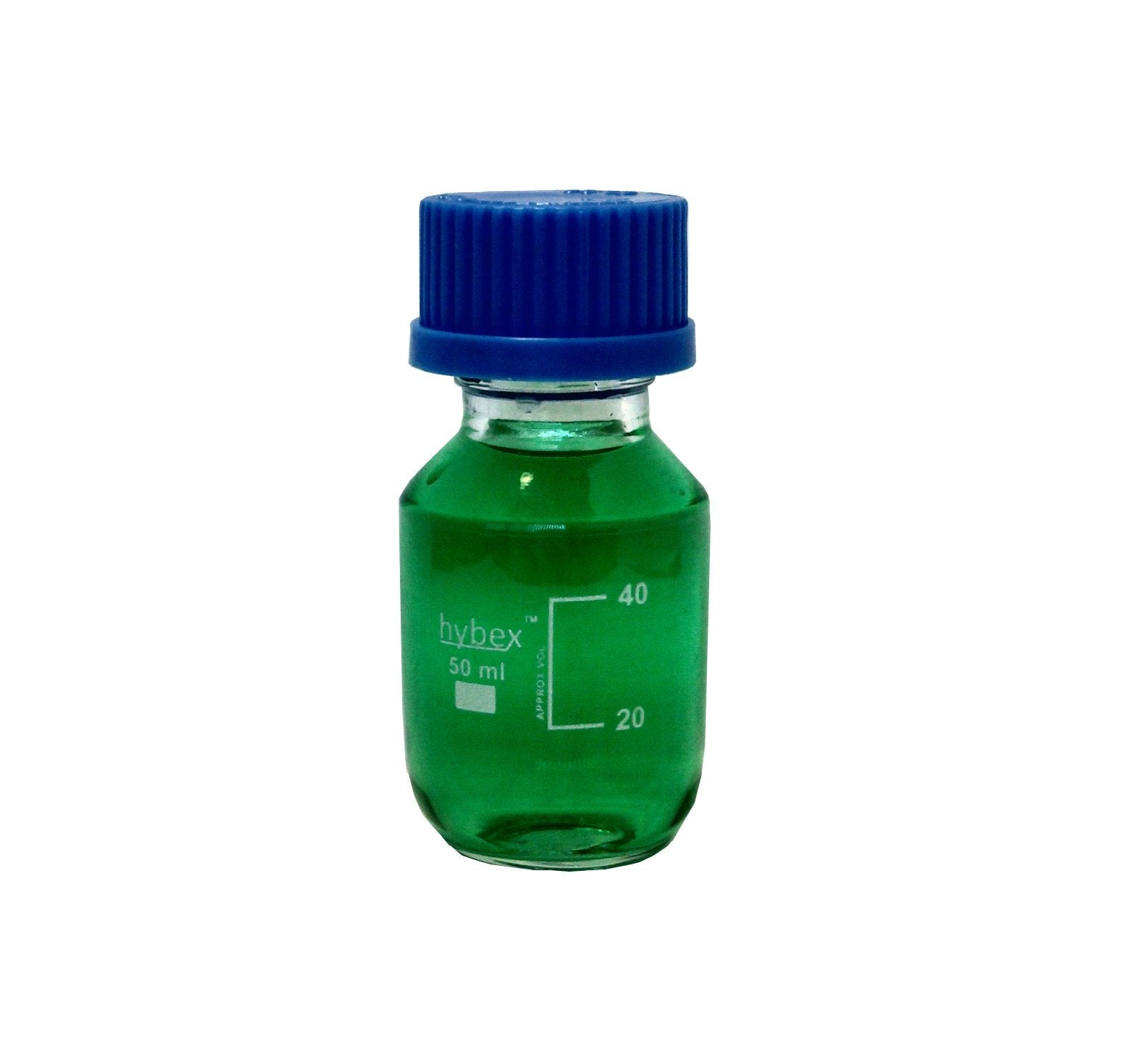 Hybex Glass Media Storage Bottle, 500ML - 5 Cap Color Options, Case 10