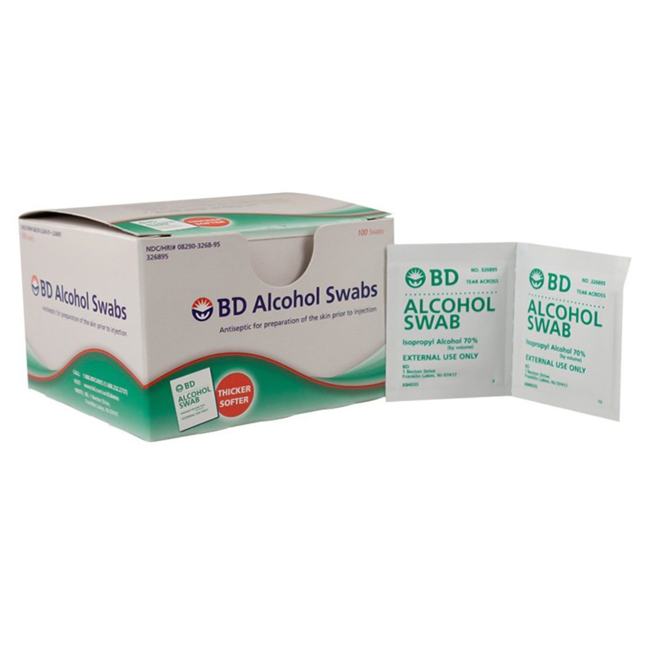 Embecta-BD Alcohol Swabs, 326895, Box of 100