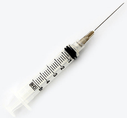 BD Luer-Lok 5ML with 20g x 1.5" needle, 100/BX, 309635