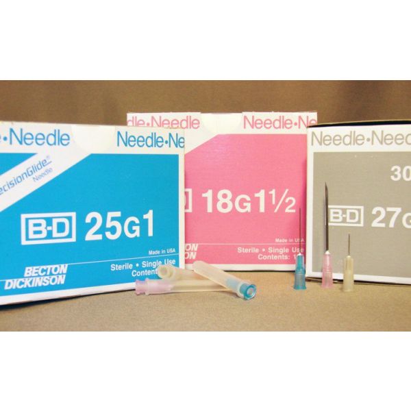 BD PrecisionGlide Hypodermic Needles 18g x 1.5", Qty 100