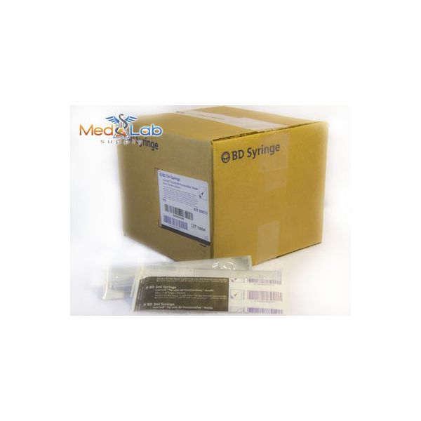 BD Luer-Lok Syringe, PresicionGlide Needle, 3mL 25g x 1", 100/BX, 309581