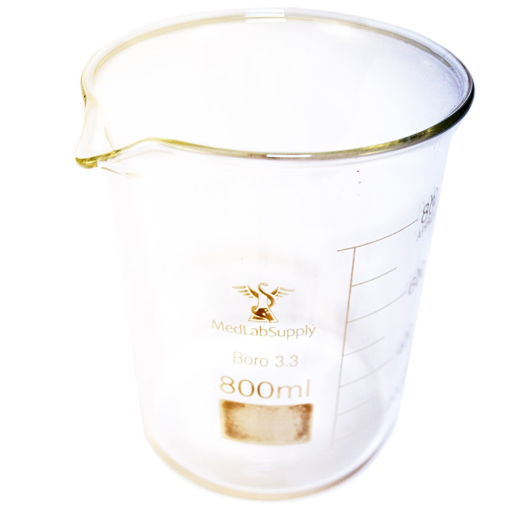 800ML Low Form Graduated Glass Beaker (Qty. 1)