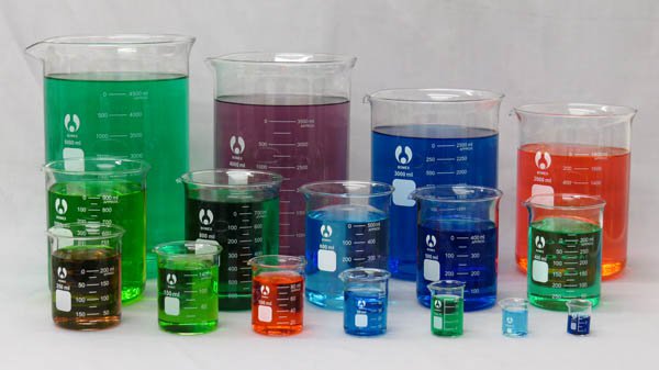 Graduated Borosilicate Glass Beaker Set: 5mL to 1000mL