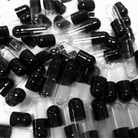 Black/Clear Gelatin Capsules, Size 4, Bag of 500