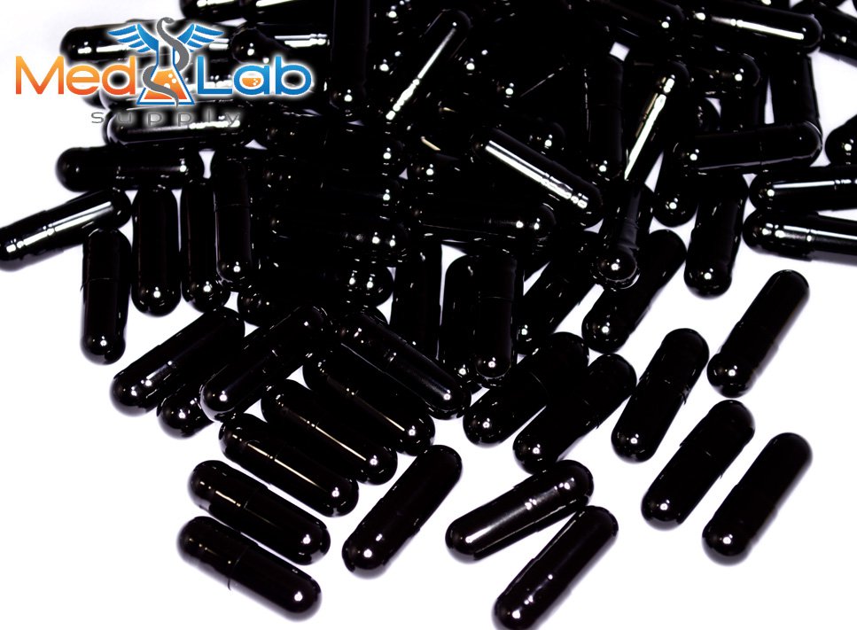 Black Empty Gelatin Capsules, Size 0, Qty. 500