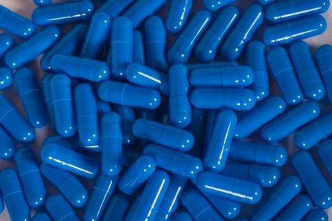 Blue Gelatin Capsules, Size 4, Qty 1500 in Resealable Pouch