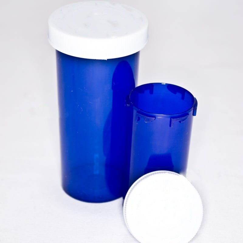 Colored Capsule Bottles Blue Color - 30 Dram Size (Qty. 12)