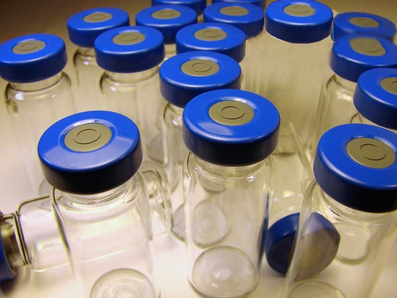 10ml Clear Sealed Sterile Glass Vial, Blue, Qty. 25