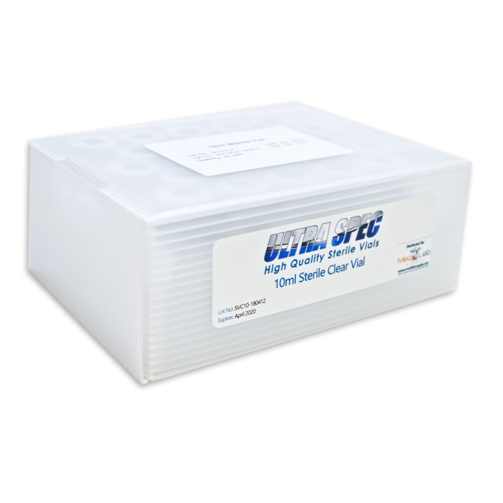 Ultra Spec 10ML Clear Sealed Sterile Glass Vials, Qty 1