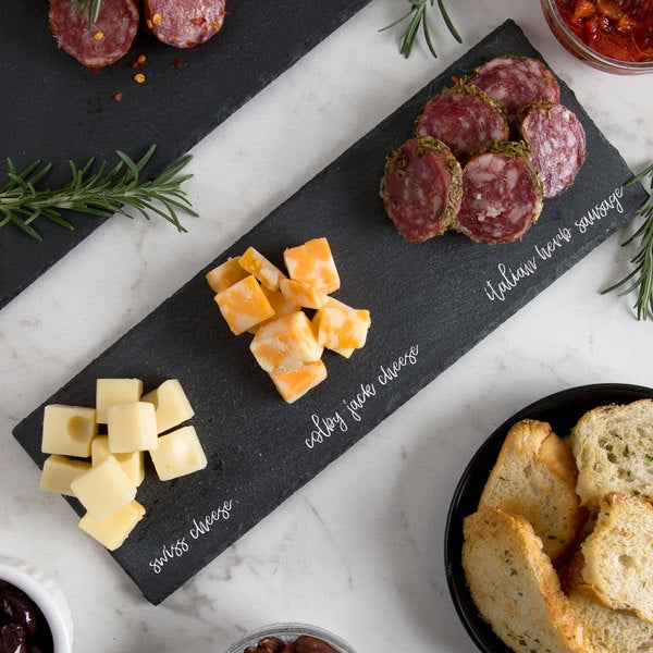 1-Piece Black Slate Tray for Appetizers & Cheese Boards, 4" W x 11.50" L