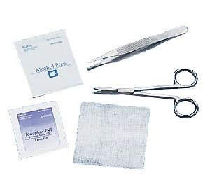 Sterile Suture Removal Kit with Iris Scissors & 4-3/4" Metal Forceps, 723