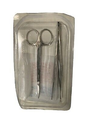 Sterile Suture Removal Kit with Littauer Scissors & 4" Metal Forceps, 718
