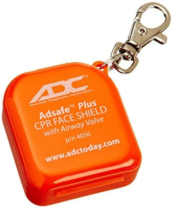 ADC Adsafe Plus CPR Face Shield with 1 Way Valve, Orange
