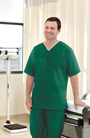 Disposable Elite Non-Woven Scrubs, Set, Green, Medium to X-Large