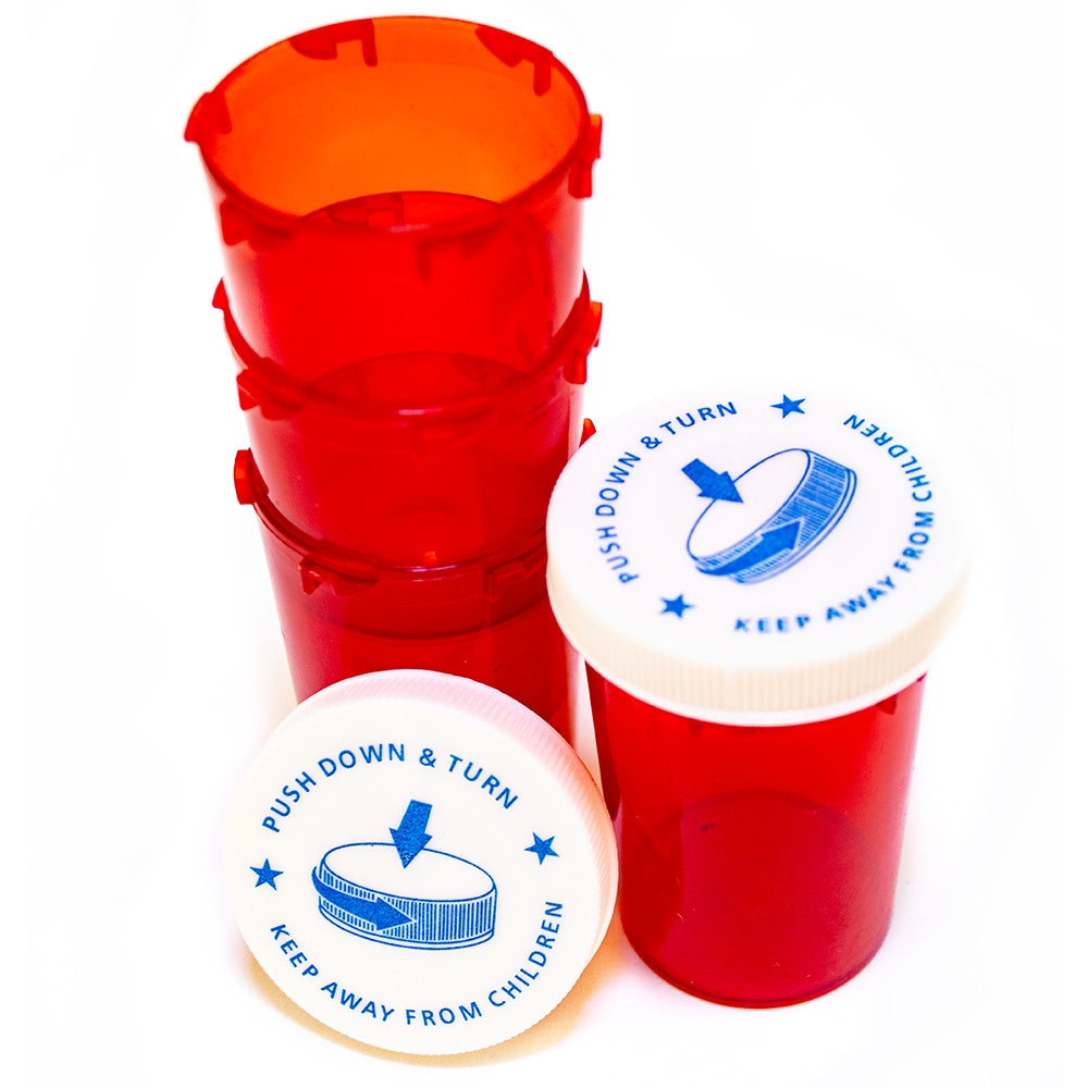 Colored Capsule Bottles Amber Color - 20 Dram Size